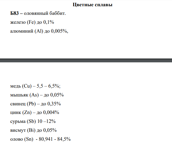 Цветные сплавы