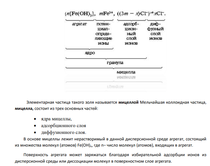 Представьте в общем виде строение мицеллы коллоидного раствора. Сформулируйте правила, определяющие коагуляцию коллоидных растворов электролитами.