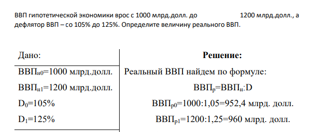 ВВП гипотетической экономики врос с 1000 млрд.долл. до 12