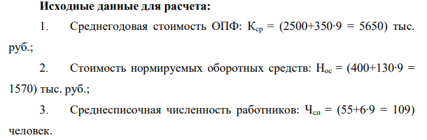 Используя данные задания 1 для ОСН, рассчитайте основные показатели экономической эффективности работы предприятия. Для оценки эффективности работы предприятия используются следующие показатели, представленные в таблице 1.1.