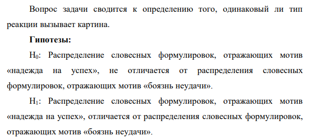 Вопрос задачи сводится к определению того, одинаковый ли тип реакции вызывает картина.