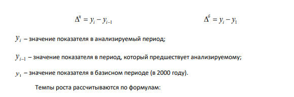 Задача 25 По данным таблицы 10 вычислить: абсолютные, относительные, средние изменения и их темпы роста и прироста базисным и цепным способами. Сделать вывод о наличии тенденции в ряде динамики. Таблица 10