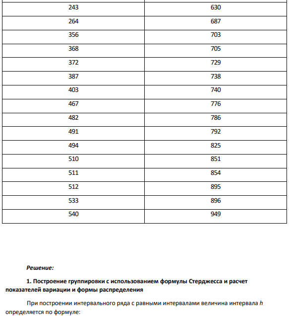 Задача 5 На основе выборочных данных о цене товара по 50 предприятиям за отчетный период табл. 1, построить группировки, с равными интервалами. Первая группировка строится с использованием формулы Стерджеса, вторая группировка строится с использованием метода 6 сигм.