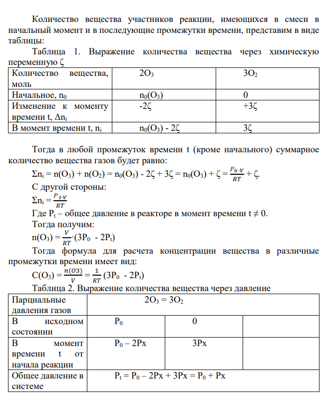 Реакция А: 203 = 302; T = 360 K = 160 с Общее давление Р, кПа 0 17,96 30 23,04 50 _24,70 70 25,66 100 120 26,38 26,62