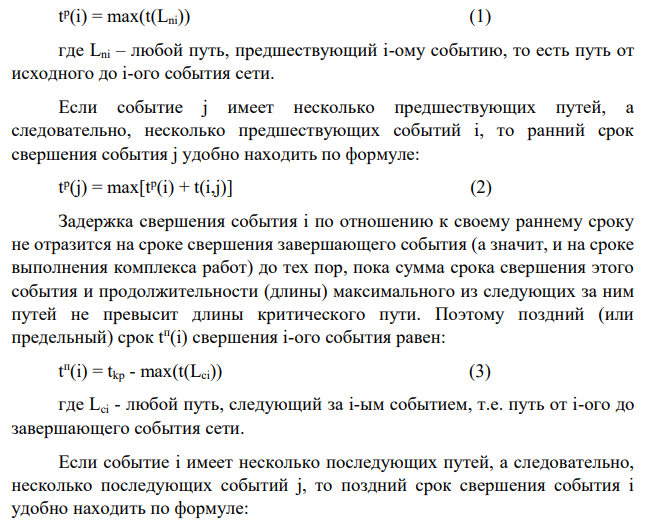 Построить сетевой график и определить его параметры