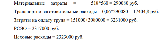 Определить плановую калькуляцию и оптовую цену изделия, с учетом НДС. Исходные данные: 1. Затраты на материалы на одно изделие – 560.