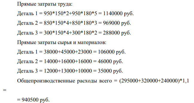 Филиал машиностроительного завода планирует производство деталей для автомобилей. Производственная программа составлена следующим образом: Наименование Объемы производства, шт Апрель Май Июнь Деталь 1 300 450 200 Деталь 2 250 300 300 Деталь 3 100 120 80