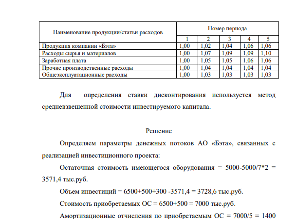 Акционерное общество «Бэта» рассматривает возможность реализации инвестиционного проекта по модернизации оборудования, купленного 2 года назад с первоначальной стоимостью 5000 тыс. руб. Нормативный срок службы имеющегося оборудования 7 лет.