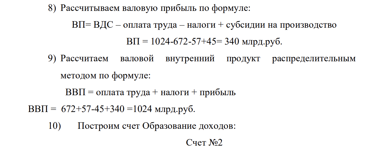 Имеется информация о развитии экономики, млрд. ₽ № Показатель Значение 1