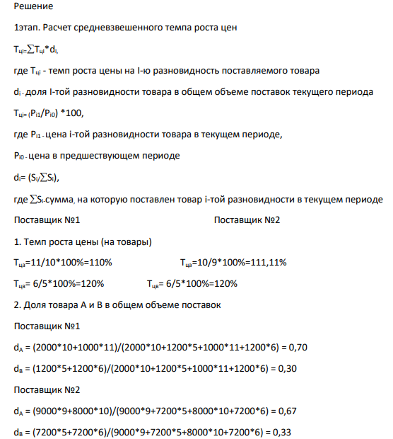 На основе исходных данных: 1) изучить методы выбора критериев для оценки и выбора поставщиков; 2) рассчитать основные критерии оценки для двух поставщиков (цена, качество, надежность. 3) выполнить рейтинговую оценку поставщиков в форме табл. 22 и сделать выводы