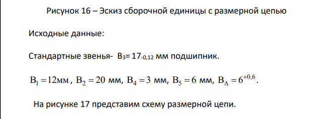 Расчет размерной цепи На рисунке 16 представим эскиз сборочной единицы с размерной цепью