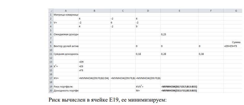 № 1 4 -2 4 V= -2 6 -2 4 -2 9 ожидаемая доходность портфеля mu= 0,23 средняя доходность активов mu_1 mu_2 mu_3 0,18 0,28 0,38 № 2 срок до погашения n = 5 лет, купонная ставка c = 0,21 , номинальная стоимость N = 16500 рублей, исходный уровень рыночной ставки i = 0,18 . изменение рыночной ставки i 105 б.п.