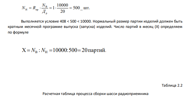 На участке осуществляется сборка шасси радиоприемника. Веерная схема сборки представлена на рис. 2.1, а технологический процесс - в табл. 2.1. Месячная программа выпуска составляет 10000 шт. Число рабочих дней в месяце - 20.