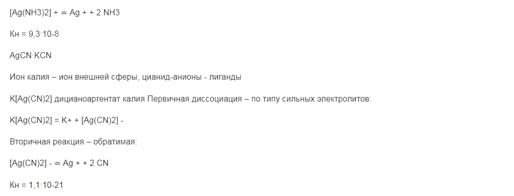 Составьте координационные формулы следующих комплексных соединений серебра: AgCl*2NH3; AgCN*KCN; AgNO2*NaNO2. Координационное число серебра равно двум. Дайте названия этим комплексным солям.