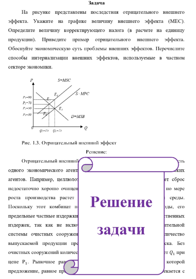 На рисунке представлены последствия отрицательного внешнего эффекта. Укажите на графике величину внешнего эффекта (МЕС).