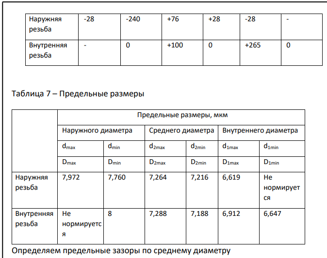 Расчет посадок резьбового соединения Исходные данные: М8-4Н6Н/2m. Номинальный диаметр резьбы d=8мм.