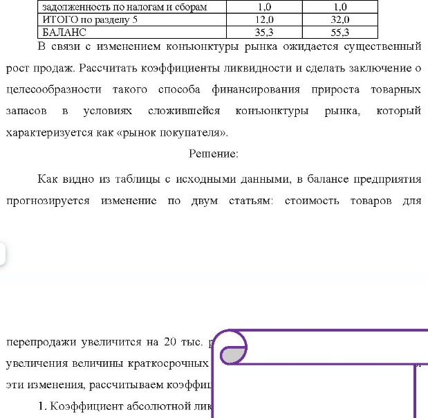 Рассчитать, как изменятся показатели ликвидности предприятия при прочих равных условиях, если в 1 квартале следующего года будет взят краткосрочный кредит банка под товарные запасы в сумме 20 млн. руб. Бухгалтерский баланс