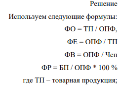 По данным табл. 1 рассчитать показатели эффективности использования основных фондов нефтегазодобывающего предприятия (фондоотдача, фондоемкость, фондовооруженность и фондорентабельность). Таблица 1 Показатели деятельности нефтегазодобывающего предприятия