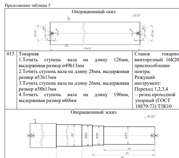 Маршрутное описание технологического процесса изготовления детали
