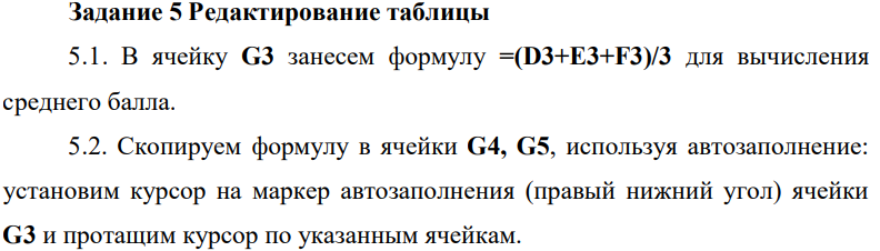 Редактирование таблицы