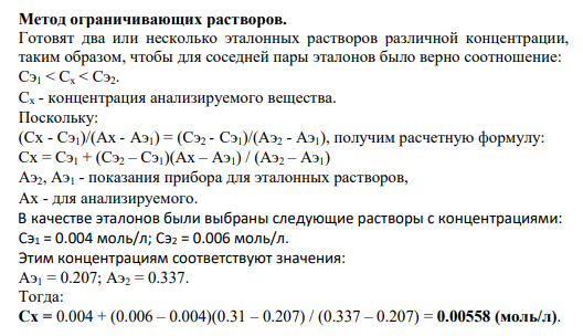 Метод ограничивающих растворов.