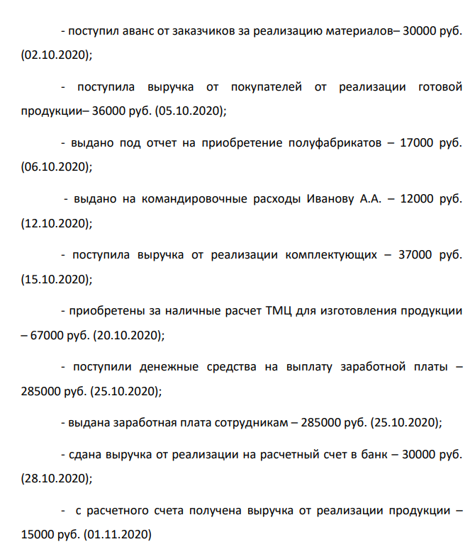 ООО «Б» - производственное предприятие 1) Определить лимит остатка кассы, действующий с 1 января 2021 года, по объему поступлений наличных денежных средств на основе исходных данных при соблюдении следующих условий: а) организаций расположена в городе N, где есть банк; б) организация расположена в городе P, где нет банка.