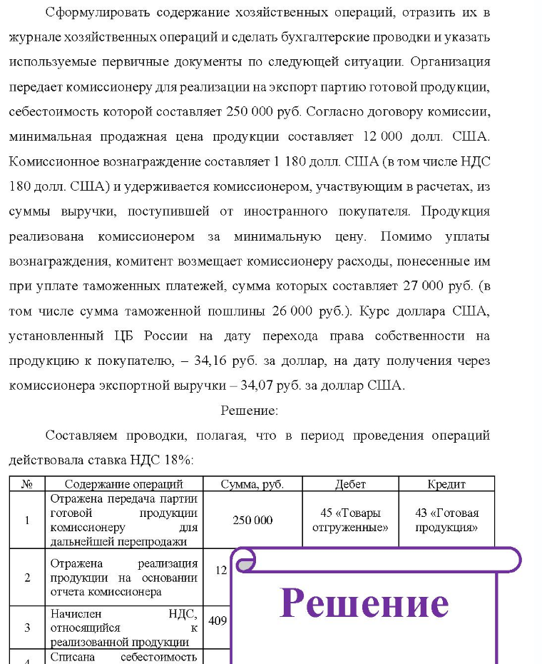 Сформулировать содержание хозяйственных операций, отразить их в журнале хозяйственных операций и сделать бухгалтерские проводки и указать используемые первичные документы по следующей ситуации. Организация передает комиссионеру