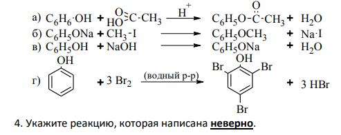 Укажите реакцию, которая написана неверно.