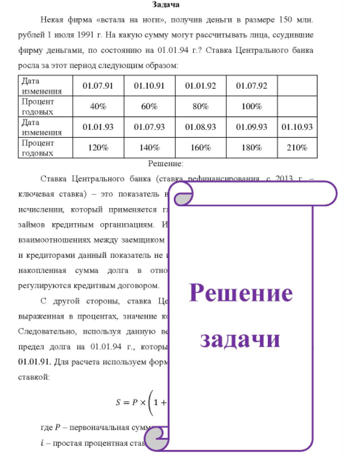 Некая фирма «встала на ноги», получив деньги в размере 150 млн. рублей 1 июля 1991 г. На какую сумму могут рассчитывать лица, ссудившие фирму деньгами, по состоянию на 01.01.94 г.?