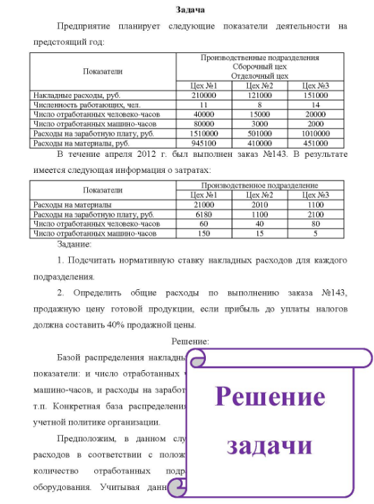 Предприятие планирует следующие показатели деятельности на предстоящий год: Производственные подразделения Показатели Накладные расходы, руб. Численность работающих, чел. опность Число отработанных человеко-часов Число отработанных машино-часов