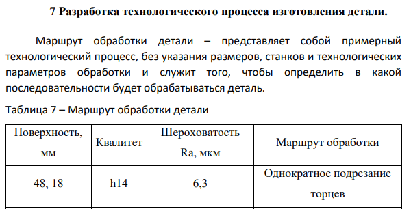 Разработка технологического процесса изготовления детали
