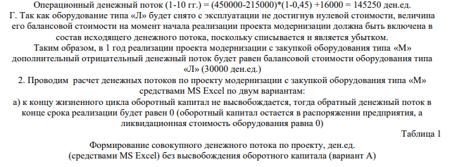 Оборудование типа «Л» было куплено 5 лет назад за 75000,00. В настоящее время его чистая балансовая стоимость составляет 30000,00. Нормативный срок эксплуатации равен 15 годам, после чего оно должно быть списано.