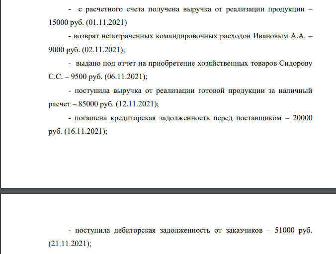 ООО «К» - производственное предприятие 1) Определить лимит остатка кассы, действующий с 1 января 2021 года, по объему поступлений наличных денежных средств на основе исходных данных при соблюдении следующих условий: а) организаций расположена в городе N, где есть банк; б) организация расположена в городе P, где нет банка