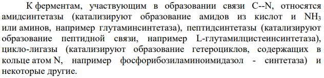 Характеристика класса лигаз (синтетаз). Примеры действия ферментов этого класса.