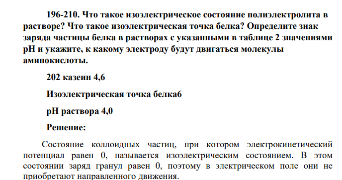 Что такое изоэлектрическое состояние полиэлектролита в растворе? Что такое изоэлектрическая точка белка