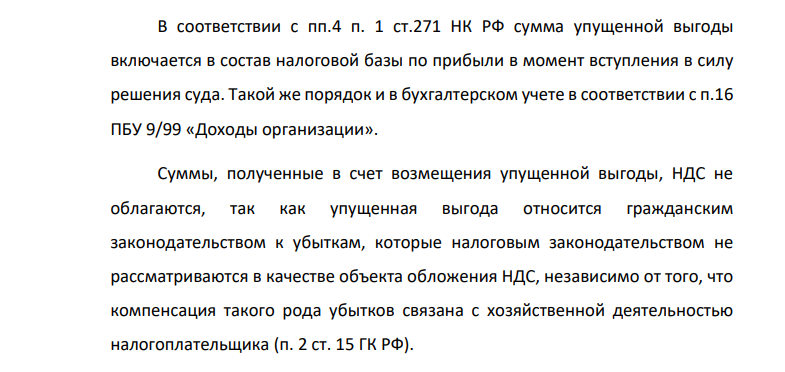Согласно решению арбитражного суда в пользу предприятия была взыскана сумма упущенной выгоды в размере 1000 тыс. руб., которая в исполнительном листе указана как убытки.