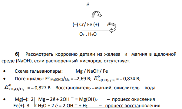 Рассмотрите коррозию гальванопары, используя потенциалы (табл. 1), укажите анод и катод соответствующей гальванопары в различной коррозионной среде, рассчитайте ЭДС, напишите уравнения анодного и катодного процессов, молекулярное уравнение реакции коррозии, укажите направление перемещения электронов в системе.