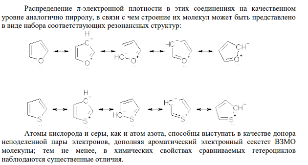 Сравните строение пиррола, фурана и тиофена. Рассмотрите ароматичность указанных соединений.