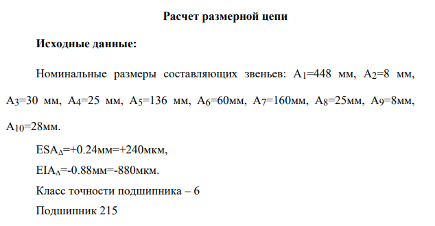 Расчет размерной цепи