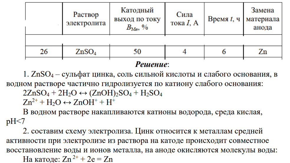 1. Укажите рН раствора электролита до электролиза (кислая, нейтральная, щелочная). 2. Запишите уравнения электродных реакций электролиза с графитовыми электродами.