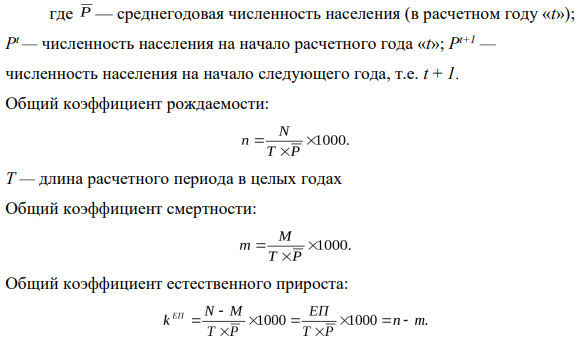 По одному из населенных пунктов имеются следующие данные движения населения за год, чел.: