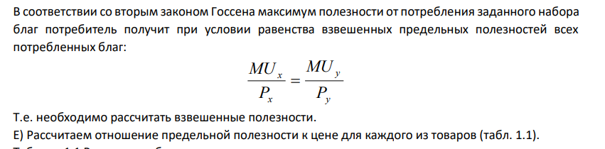 (1) Определите, при какой комбинации товаров А и В потребитель Иван максимизирует полезность, если известны данные лоб общей полезности товаров А и В (приведены в таблице).