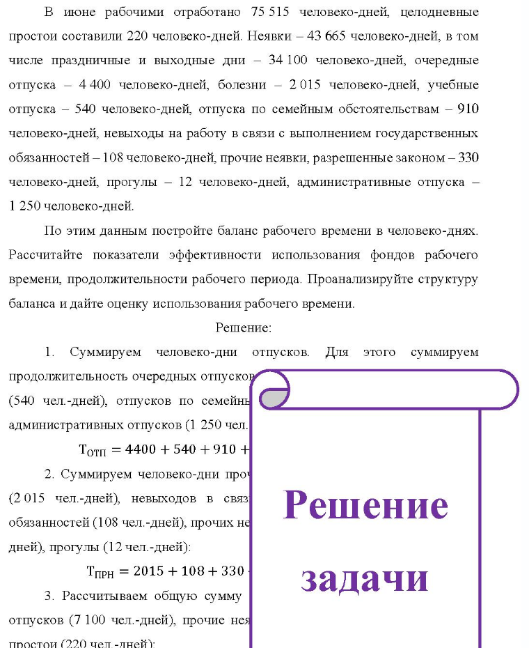 B В июне рабочими отработано 75 515 человеко-дней, целодневные простои составили 220 человеко-дней. Неявки - 43 665 человеко-дней, в том числе праздничные и выходные дни - 34 100 человеко-дней, очередные отпуска - 4 400 человеко-дней, болезни - 2 015 человеко-дней, учебные отпуска - 540
