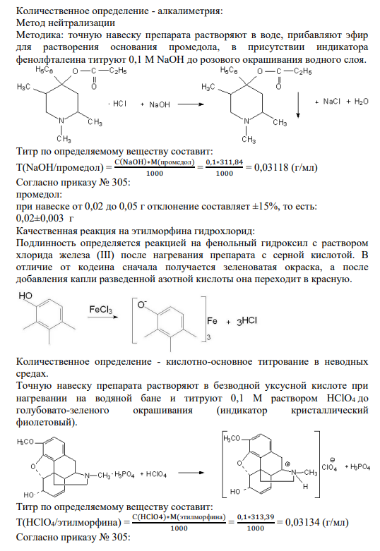 5. Промедола 0,02 Этилморфина гидрохлорида 0,015 Сахара 0,3