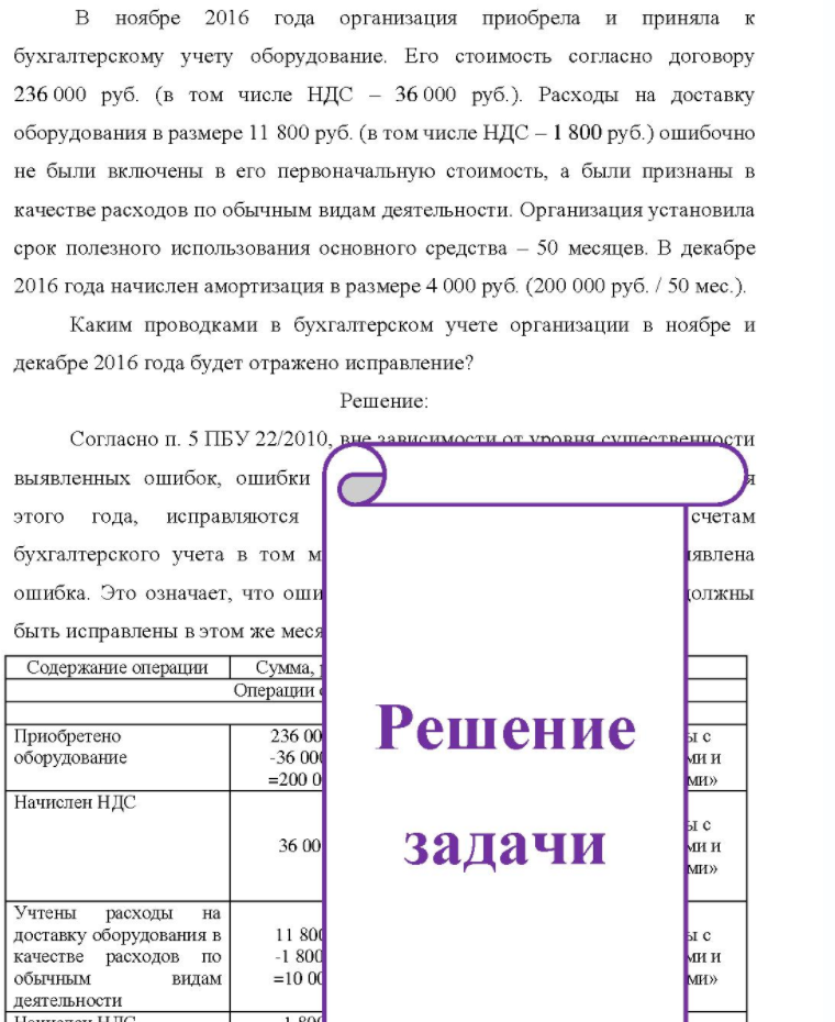 B ноябре 2016 года организация приобрела и приняла к бухгалтерскому учету оборудование. Его стоимость согласно договору 236 000 руб. (в том числе НДС - 3 36 000 руб. ). Расходы на доставку оборудования в размере 11 800 руб. (в том числе НДС - 1