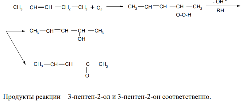 Проведите окисление 1-бутена и 2-пентена: а) кислородом воздуха без катализатора; б) кислородом воздуха в присутствии серебряного катализатора; в) хромовой смесью; г) разбавленным раствором KMnO4.