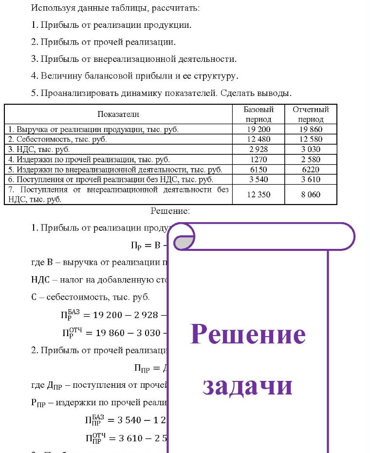Используя данные таблицы, рассчитать: 1. Прибыль от реализации продукции. 2. Прибыль от прочей реализации. 3. Прибыль от внереализационной деятельности. 4. Величину балансовой прибыли и ее структуру. 5. Проанализировать динамику показателей. Сделать выводы. Показатели 1. Выручка от