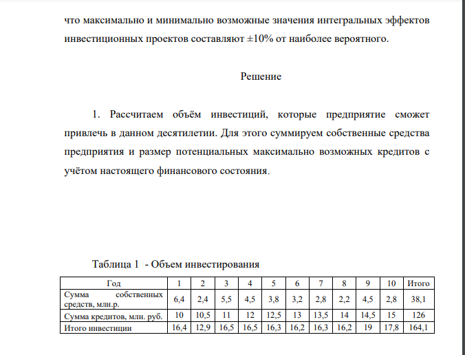 Необходимо разработать инновационную стратегию предприятия на десять лет (по вариантам), если известно: 1) Исходя из прогноза финансового положения за счёт собственных средств (прибыли) предприятие сможет осуществлять инвестирование в инновационные проекты на сумму: