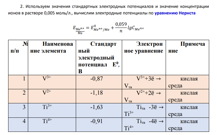 Для окислительно-восстановительного элемента типа Рt|A,B||C,D|Pt по стандартным электродным потенциалам полу элементов напишите уравнение и вычислите константы равновесия реакции окисления восстановления. Вычислите ЭДС элемента при 298К.
