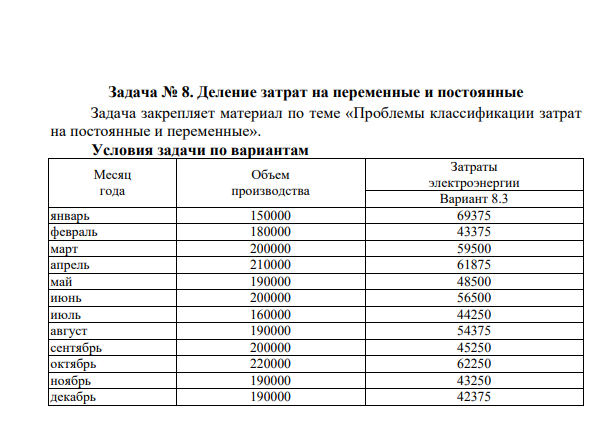 Деление затрат на переменные и постоянные Задача закрепляет материал по теме «Проблемы классификации затрат на постоянные и переменные».